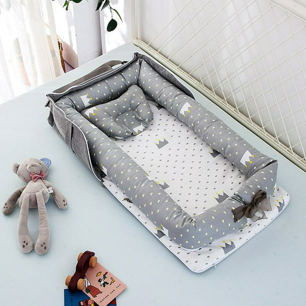 Cama de bebé con almohada, cuna portátil de viaje, cuna de algodón para  recién nacido, cuna