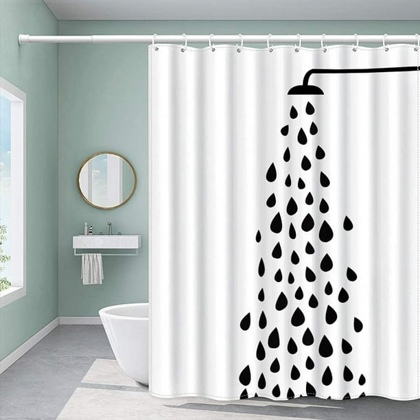 Cortina de ducha, cortina de ducha de tela 180x200, resistente al moho e  impermeable con gancho, cor JAMW Sencillez