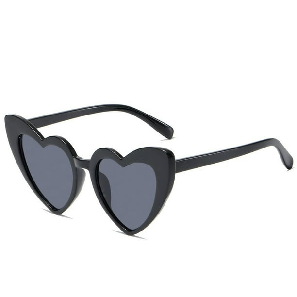 Gafas de sol en forma de corazón Gafas de sol en forma corazón Lente gris Protección UV Lindas gafas de sol de para mujer Fiesta Marco negro ANGGREK Otros