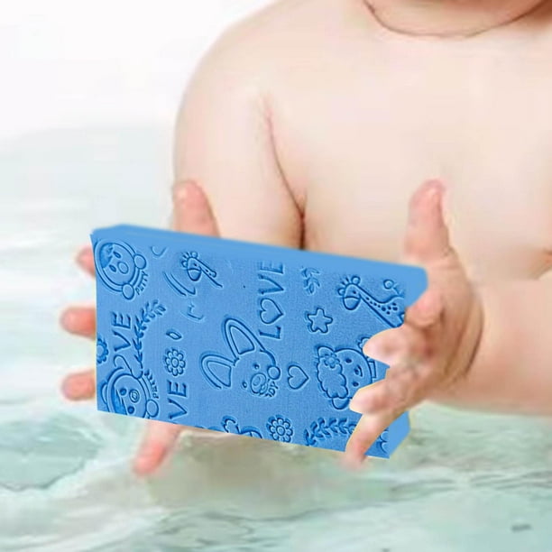  Esponja suave para bañarse, paquete de 2 esponjas de baño  exfoliantes, con formas de animales, piel muerta, removedor de esponja para  el baño de bebés y niños pequeños (amarillo, azul) 