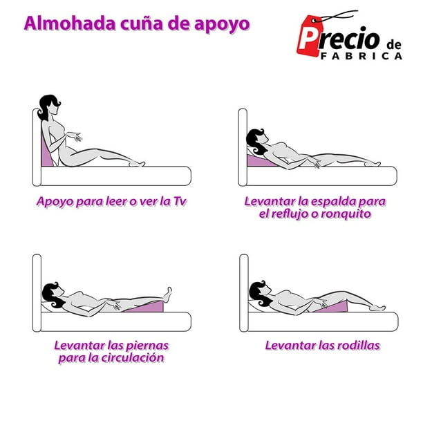 Almohada de cuña para Cama, Diseño Antillagas, Elevación de Pierna,  Soporte de Espalda, antirreflujo y antirronquidos (Negro) DR JOOHN Grande