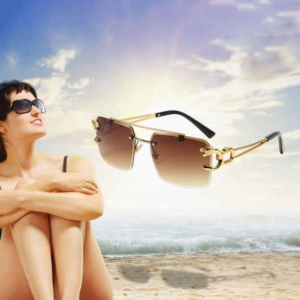 Gafas de sol sin montura Gafas rectangulares sin marco, Gafas de sol de moda de verano para M Fernando anteojos sin montura | Walmart en línea