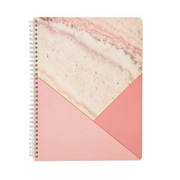 cuaderno grande mármol rosa triángulos líneas espiral rock design back to school collection