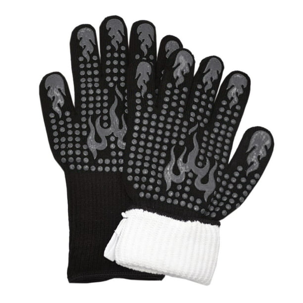 Hvalucen 2 guantes de silicona para horno, impermeables y antideslizantes,  resistentes a la temperatura hasta 500 °F 13 pulgadas, color gris