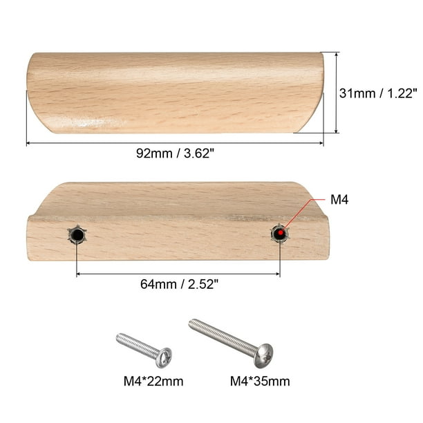 10 Uds. Tiradores Madera Natural Pomos Armario Cajón Tirador