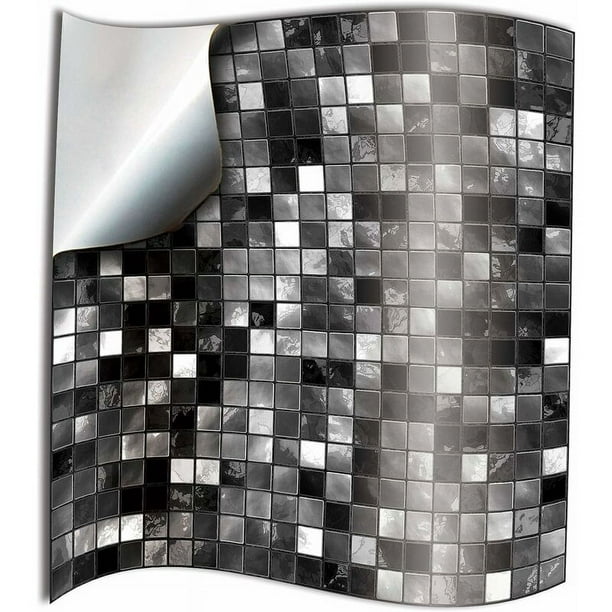 Vinilo para azulejos 3D Blanco (15 x 15 cm, 4 pzs., Blanco)