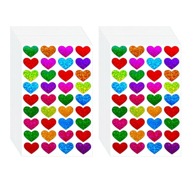Pegatinas de corazones para decoración Etiqueta de colores Corazones para  artes, manualidades, suministros para fiestas y álbumes de recortes, 40
