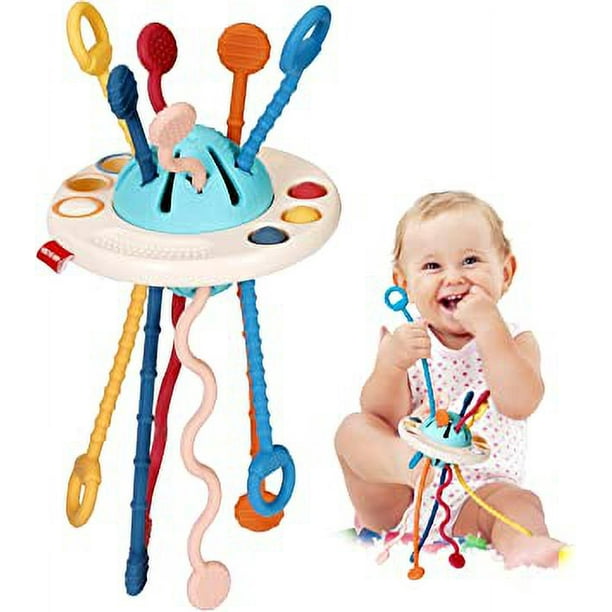  Juguetes para bebés de 6 a 12 meses, 4 en 1 de silicona,  juguetes Montessori para bebés de 6 a 12 meses, juguetes sensoriales para  niños de 1 año, regalos de