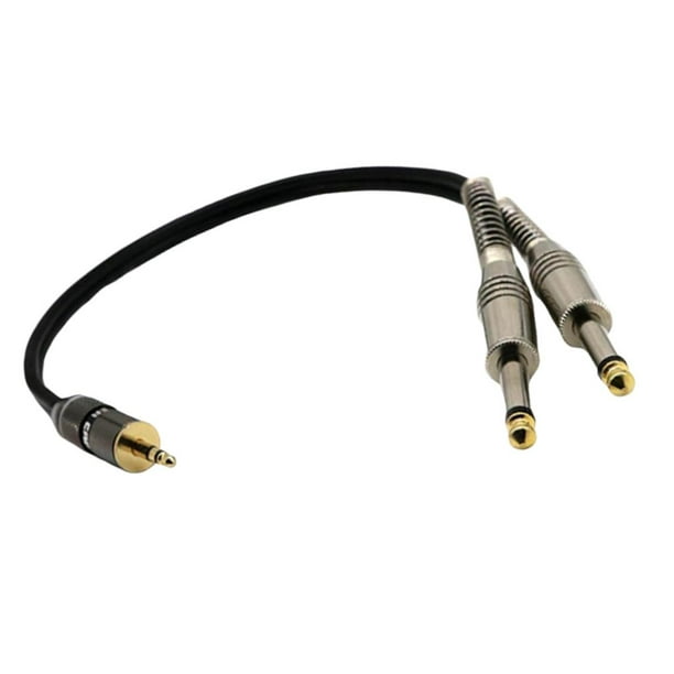 Cable adaptador de audio Cable de sonido con Adaptador Dual de 3,5 Mm a  6,35 Mm para Altavoces Ampli Magideal Cable adaptador de audio