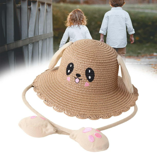 Gorros para Sombrero para el sol 52 cm Bebé Pesca Playa Panamá Gorra Linda  para niñas de 3-10 años Playa Verano al aire libre Sombrero de conejo  Baoblaze Sombrero de sol para
