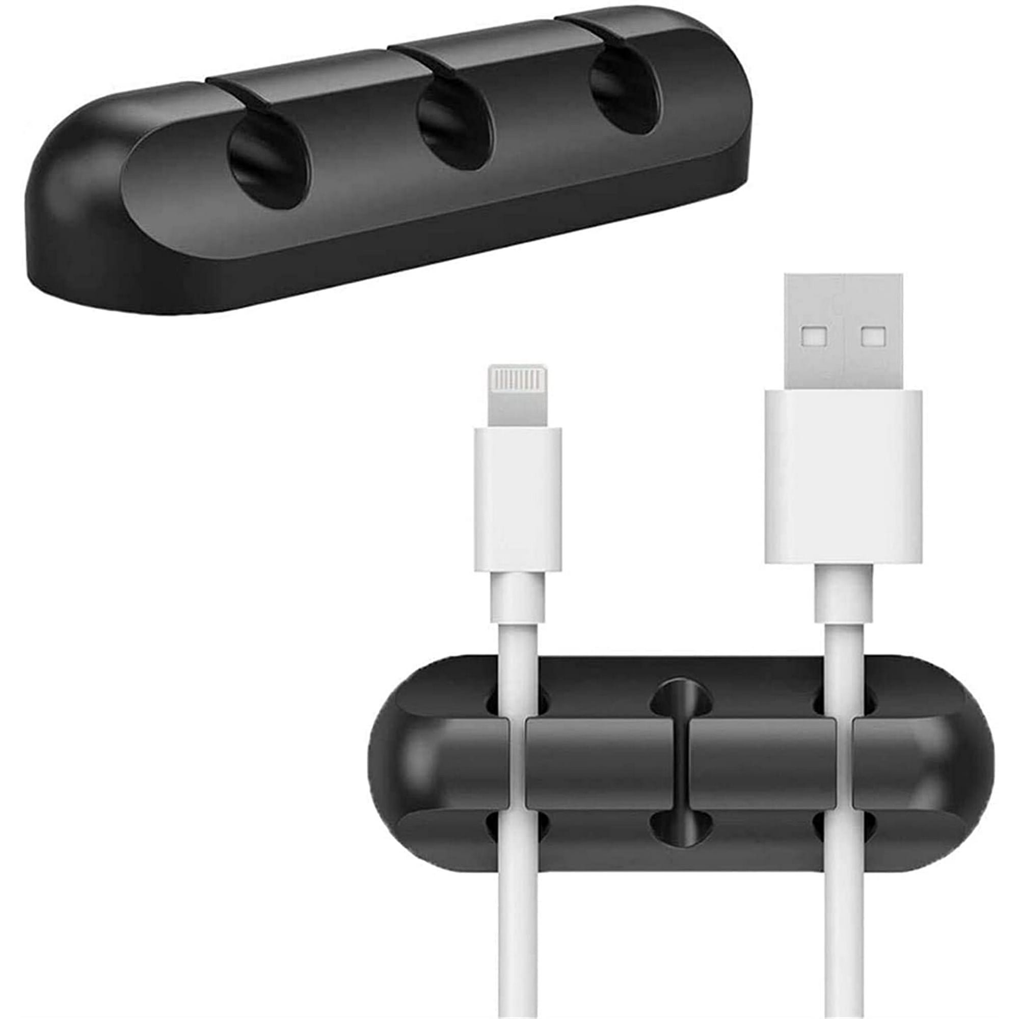 2 clips para cables autoadhesivos, clips para sujetacables, soporte para  cables, organizador de cables de escritorio, gestión de cables para PC de  oficina y hogar, cable de ratón USB W