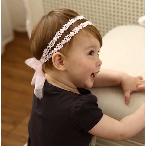 Diademas de encaje para bebé niña, banda para el pelo de algodón súper  elástica, banda para el pelo para recién nacido, suave y elástica, para  baby