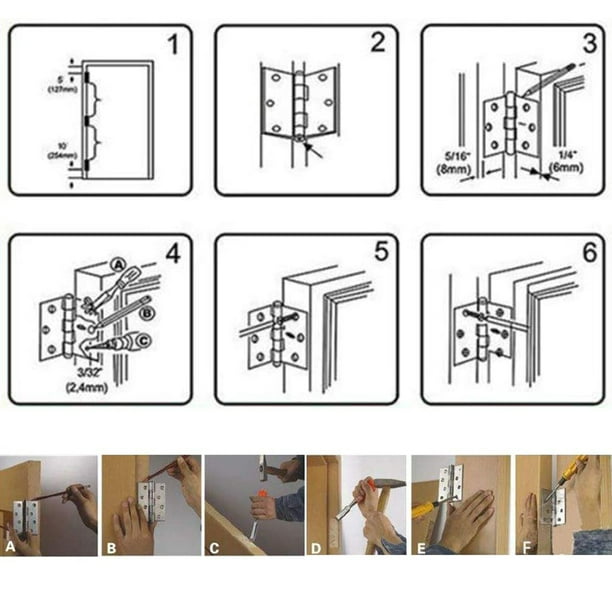 uxcell Gancho giratorio de puerta de puerta de 4 pulgadas, para puerta de  ventana de madera con tornillos de montaje, 20 unidades