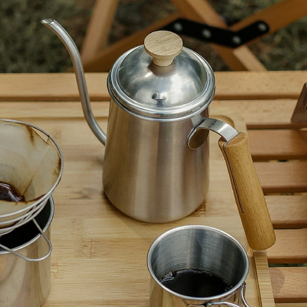 Hervidor de agua pequeño con cuello de cisne, tetera de té y café