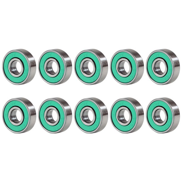 Rodamientos De Bolas 10pcs 608rs ABEC-9 Cojinete de bolas Scooter Cojinetes  de ranura profunda en miniatura (Verde) Likrtyny Libre de BPA