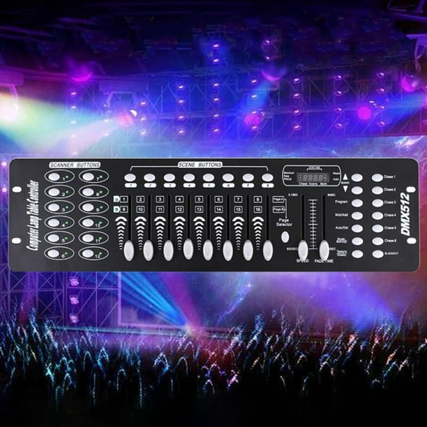 Consola de tablero mezclador de iluminación Dmx 512, Controlador de luz  para DJ, 192 canales, Panel Controlador de Metal duradero para luz con  cabezal Sunnimix Controlador de luz para DJ de escenario