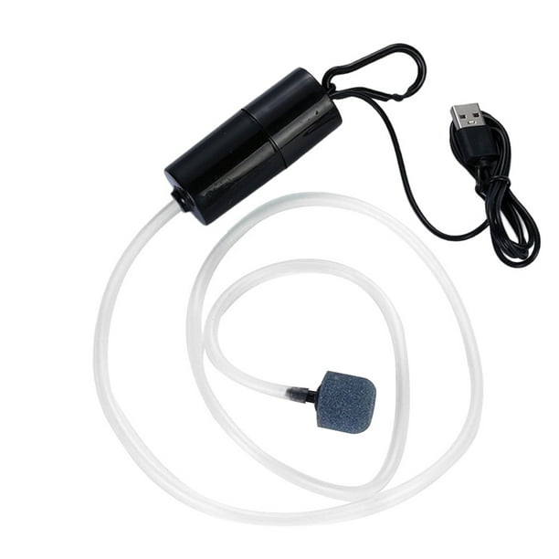 Billuyoard Bomba de aire de oxígeno para acuario, oxigenador pequeño USB,  compresor para tanque de peces con aireador de piedra, dispositivo de  Filtros de acuario Negro Billuyoard PT005143-02