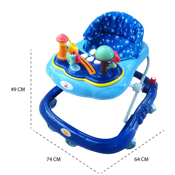 Andadera para Bebés The Baby Shop con llantas de gel y juguetero Azul 