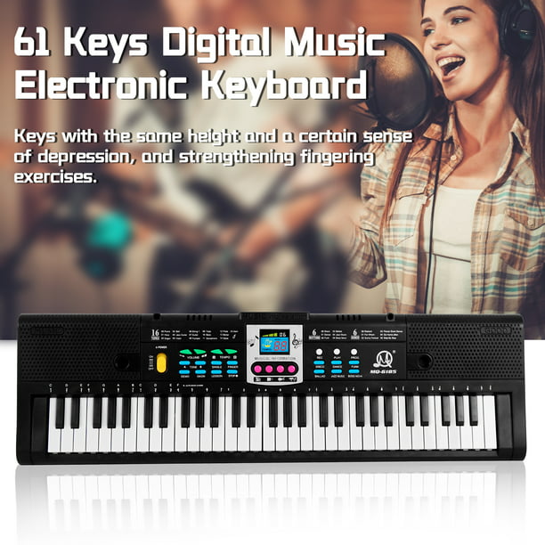 mq-6150) teclado de piano eléctrico multifuncional 61 teclas