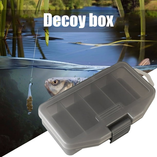 Cajas De Pesca Pesca Caja de cebo de pesca de 5 rejillas Caja de anzuelo de  señuelo con compartimento de plástico de doble cara (S)