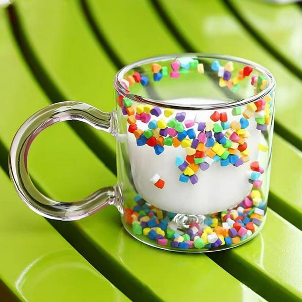 Taza de leche de café de cristal creativa de gran capacidad con