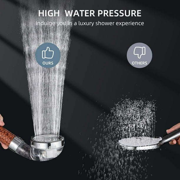 Alcachofa de ducha + manguera de ducha flexible de 1,5 m, ducha de mano de  ducha de baño con 5 modos de ahorro de agua de alta presión - cromo JFHHH  pequeña
