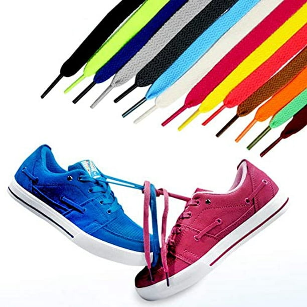 20 pares de cordones de colores planos para zapatillas de deporte, zapatos  de skate, botas y zapatos deportivos (color aleatorio) 60 cm oso de fresa