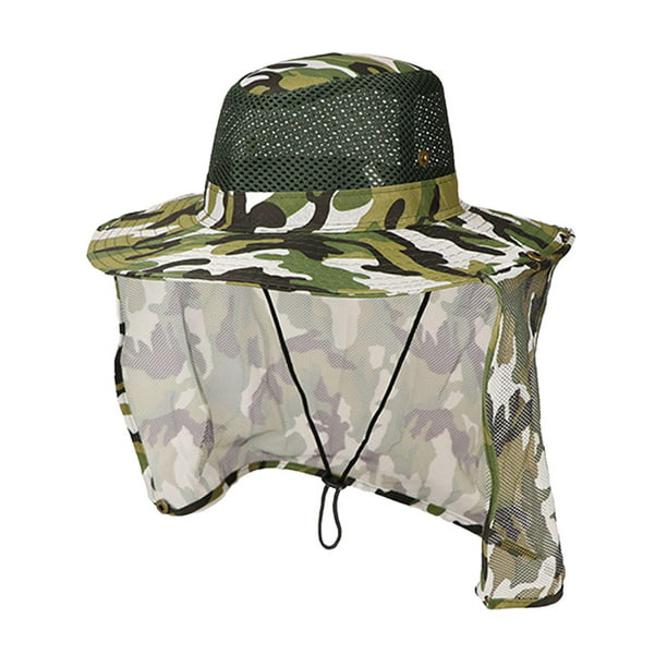 Sombrero de protección solar Sombrero de pesca con solapa para el cuello Gorras  para el sol Sombrero de malla ajustable Sombreros Transpirable D DYNWAVEMX  Sombrero de pesca