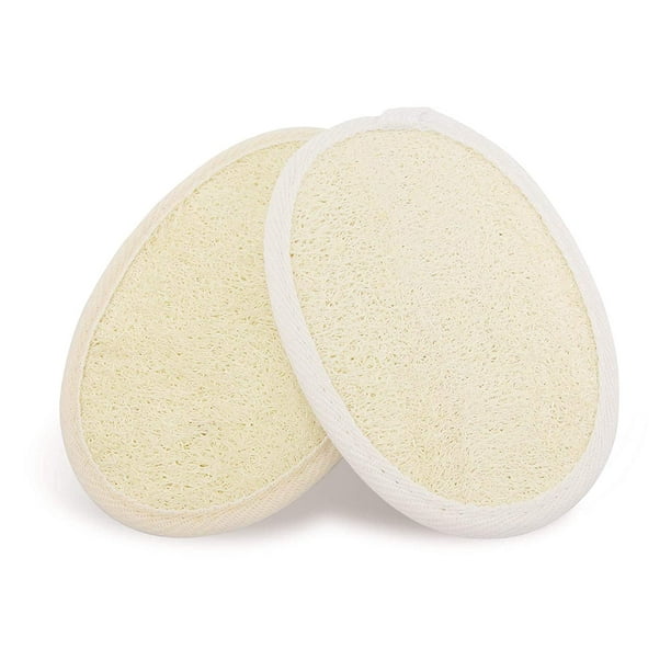 Esponja exfoliante natural de lufa de 4 pulgadas para el cuidado de la piel  en baño, spa, ducha, paquete de 4
