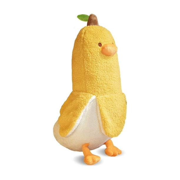 Juguete de peluche de pato plátano lindo peluche abrazando almohada de peluche  pato animal de peluche para niñas y niños blanco 19.7 JM
