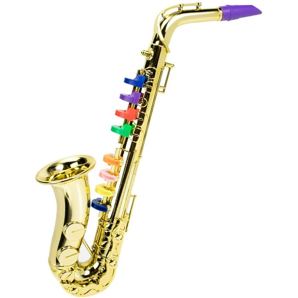 Instrumentos de viento musicales de juguete de saxofón para saxofón  plateado metálico para niños