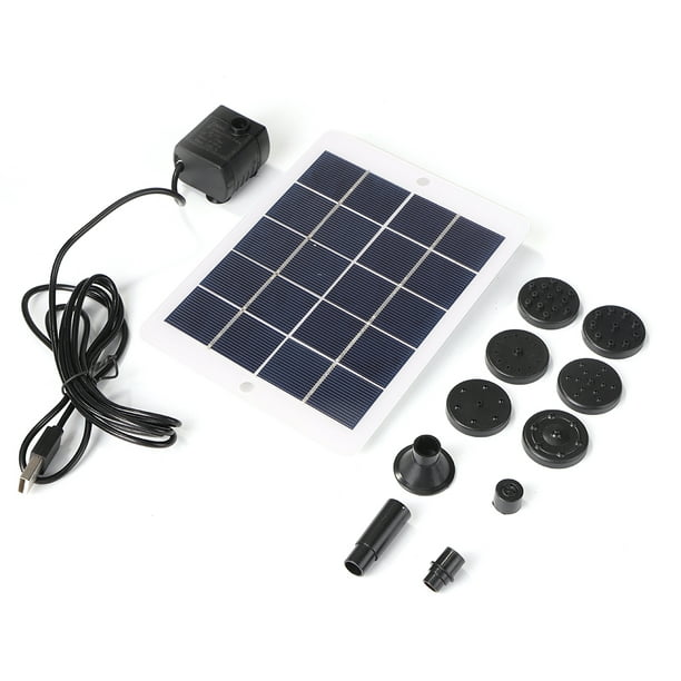 Mini bomba de fuente solar, kit de panel de alimentación de bomba de agua  solar sumergible sin escobillas para circulación de agua de jardín/fuente  de