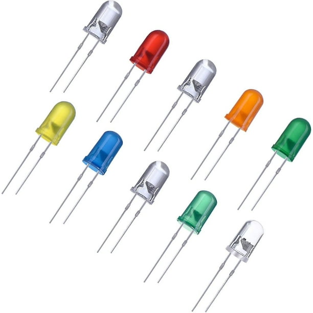100 piezas de diodo LED de parpadeo lento multicolor RGB de 0.197 in,  diodos emisores de luz que cambian parpadeantes multicolores, 2 pines de  lente