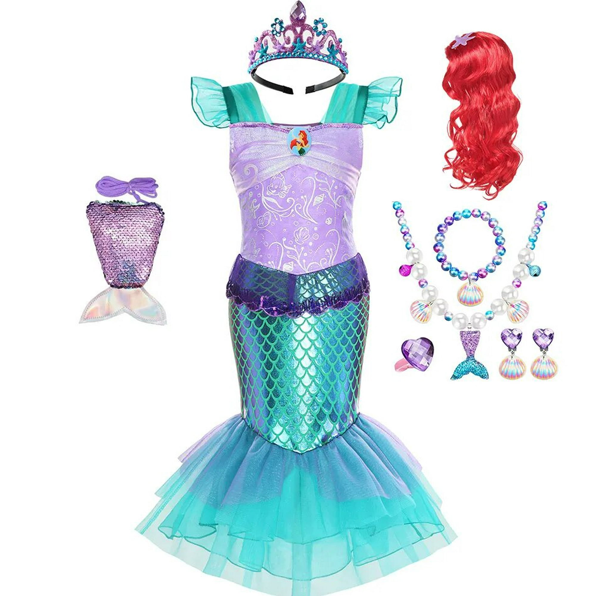 Disfraz Vestido Sirenita Ariel Sirena Niña Talla 2,3,4,6,8