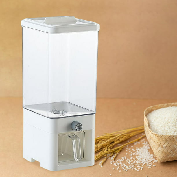 Dispensador de cereales doble blanco hermético para encimera, contenedor de  almacenamiento de alimentos, dispensador giratorio de cereales de
