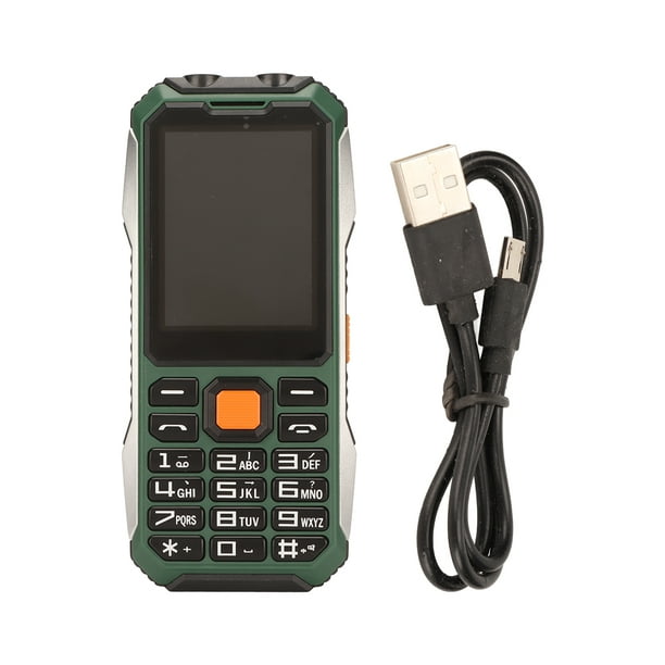 Teléfono celular para personas mayores desbloqueado, botón grande Dual SIM  Senior, teléfono móvil fácil de usar con batería de gran capacidad,  linterna, llave SOS, grabadora de voz, calendario, reloj despertador,  calculadora, verde  