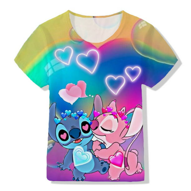 7-14 años Niños Niños Niñas Lilo & Stitch Pijama Camiseta de manga