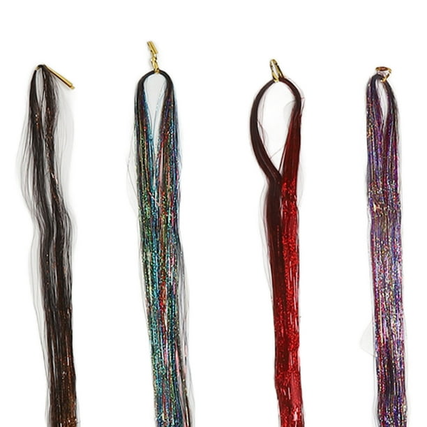 Extensiones de cabello de oropel brillante suave 12 colores oropel de pelo  de hadas plástico PET y metal recortables para fiestas para niñas ANGGREK  Otros