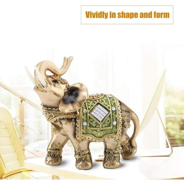 2 figuras de elefante de la suerte hechas a mano en ceramica verde celadon  - Elefantes verdes de la suerte