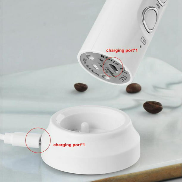 Espumador de leche recargable de mano eléctrico de espuma con batidor  inoxidable de 3 velocidades para café a prueba de balas, café con leche