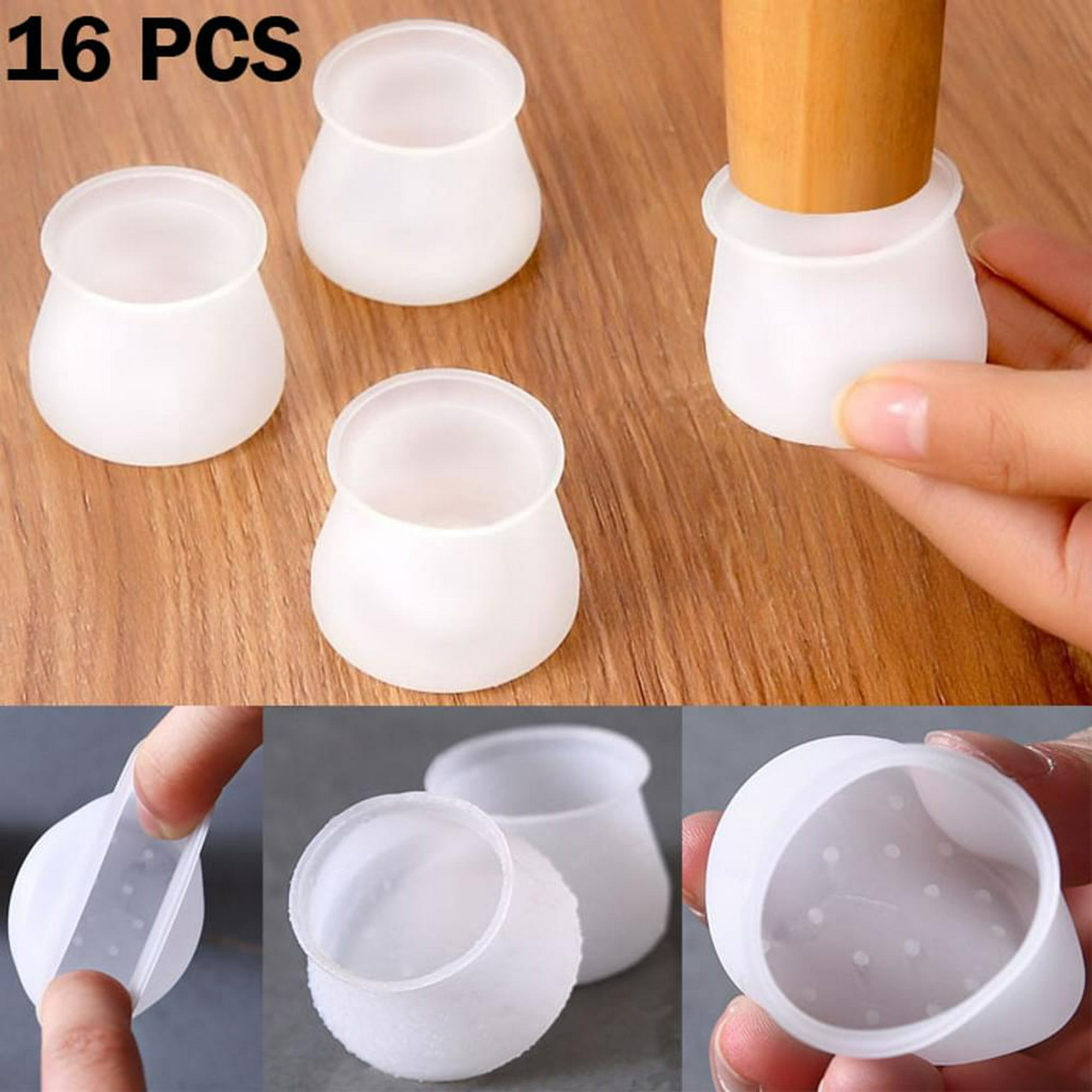 Protector Patas Sillas Silicona Transparentes, 16Pcs Tapones de