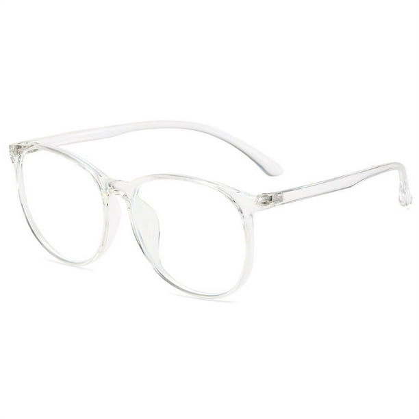 Montura transparente para gafas de ordenador para mujer y hombre, gafas  redondas antiluz azul, gafas de bloqueo, gafas ópticas blancas brillar  Electrónica