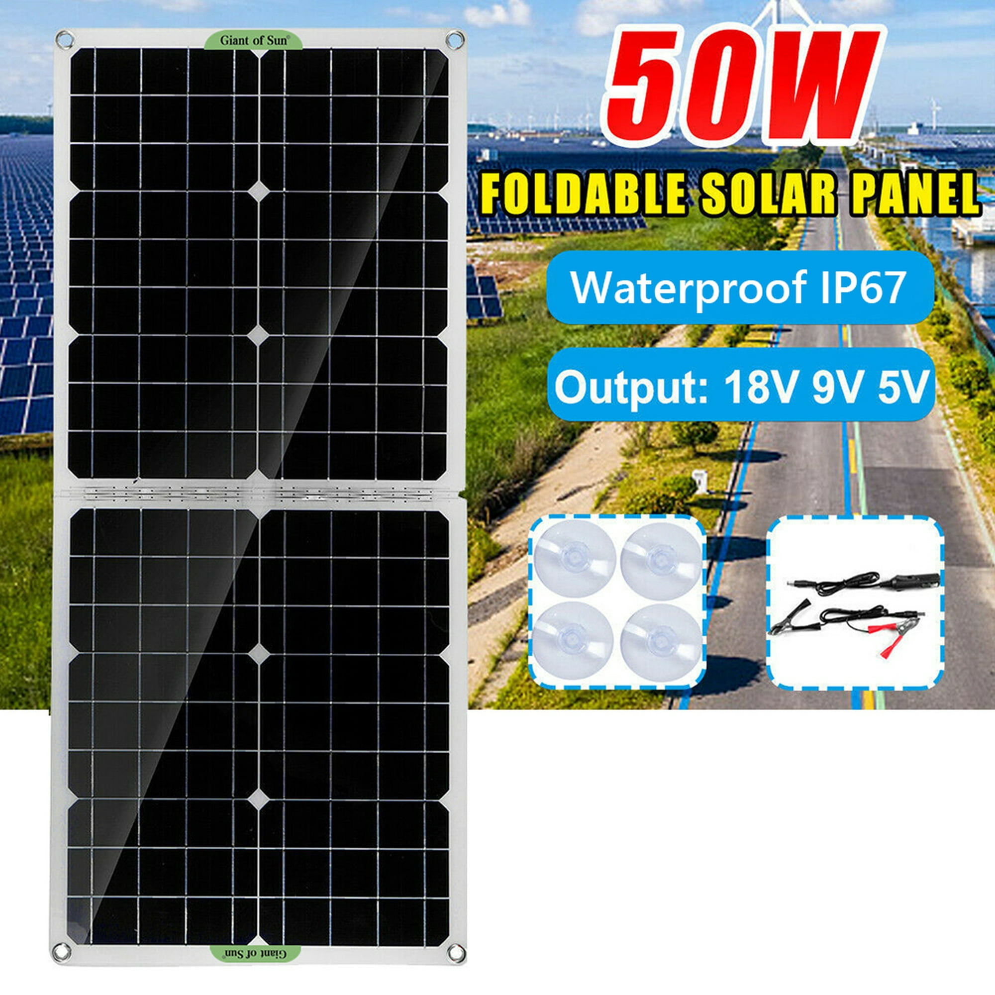 Panel Solar PortáTil de 50 W, Panel Solar Plegable de 18 V