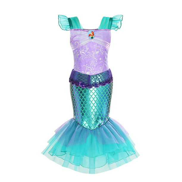 Disfraz de Sirenita en Color Azul y Violeta para Niña - MiDisfraz