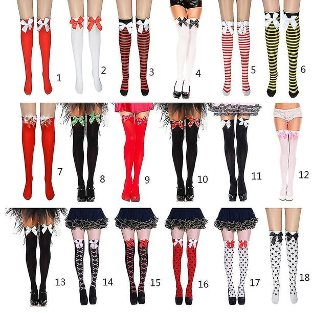  Hsakess - Calcetines altos hasta el muslo para mujer, medias  largas para botas, disfraz de cosplay, medias semiopacas sobre la rodilla  para niñas, color rojo : Ropa, Zapatos y Joyería