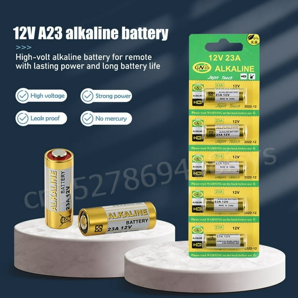 Batería alcalina para timbre, juguete eléctrico con Control remoto, 5  piezas, A23, 23A, 12V, 23GA, A23S, E23A, EL12, MN21, V23GA, GP23A, MS21,  LRV08