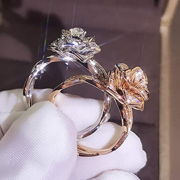 Rosa de moda anillos Golg hermosos y elegantes joyas para mujer - China  Anillos para la mujer y anillos de oro precio
