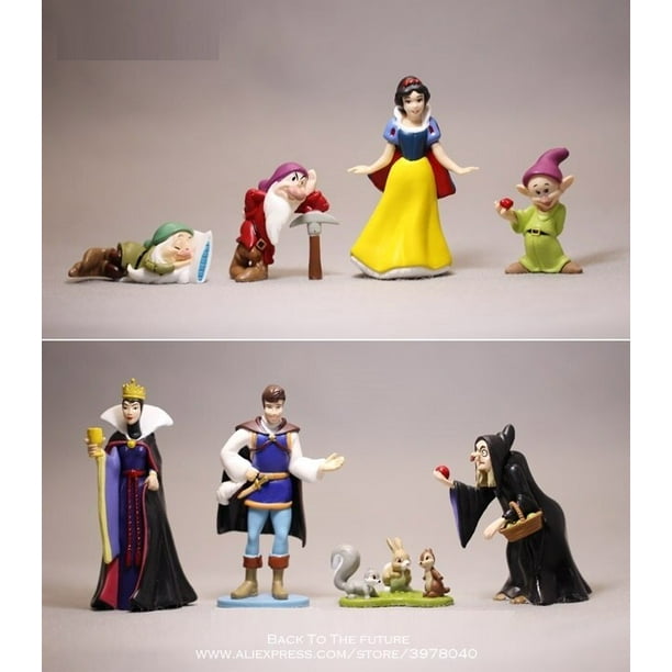 Disney-figuras de acción de Blancanieves y el príncipe, Mini decoración de  PVC, Colección, regalo, 8 unids/set/Set Gong Bohan LED