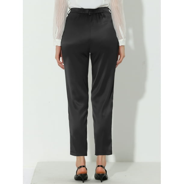 Pantalones ajustados de cintura alta, elegantes pantalones con bolsillo  inclinado y cinturón para el trabajo y la oficina, ropa de mujer