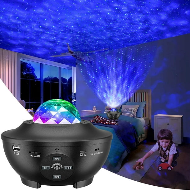 Veilleuse à lampes LED et musique connectée, projection de